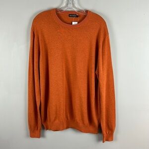 NWT Paul Fredrick ORANGE Supima Cotton Crewneck Sweater Size XL